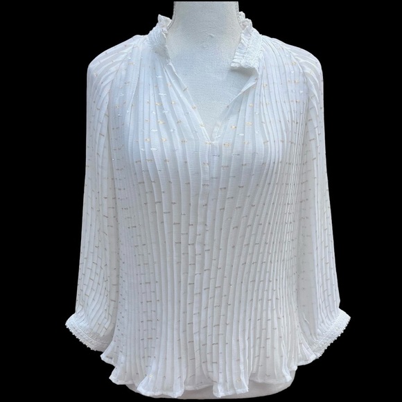 Adelyn Rae White Pleated Blouse for Ladies; Size XS; NWT! - Picture 1 of 7